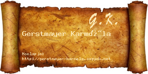 Gerstmayer Karméla névjegykártya
